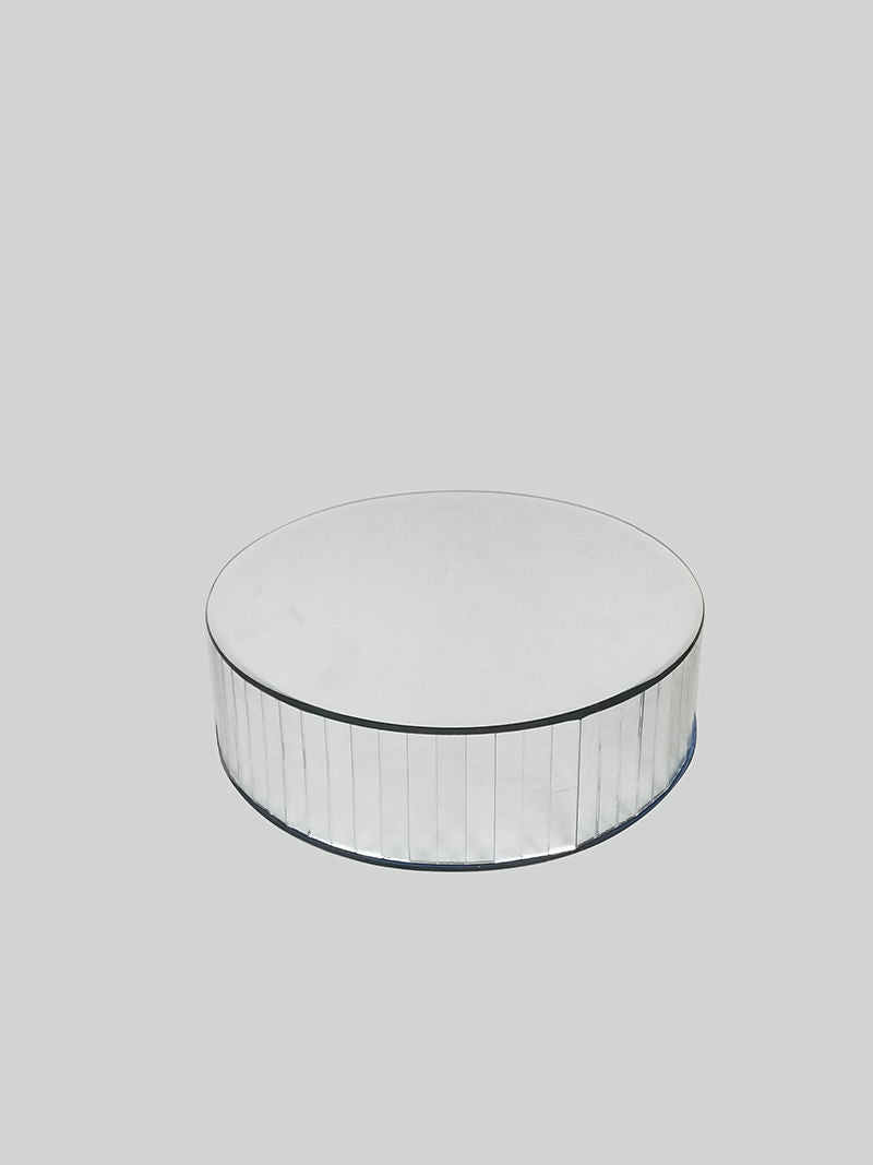 MRD-3454 - Round Mirror Box Cake Stand H 3" x W 10"