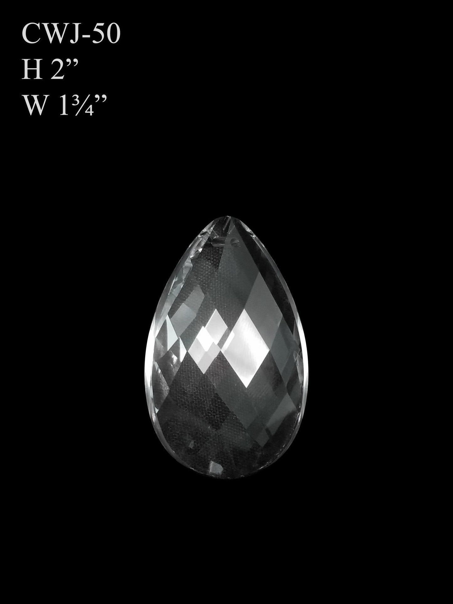 CWJ-50 - Flat Teardrop Glass Pendant Suncatcher