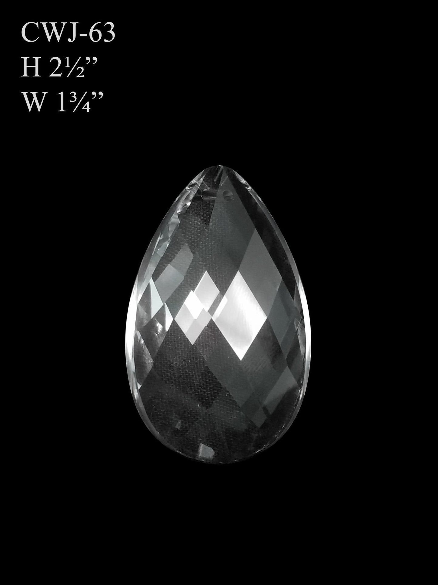 CWJ-63 - Flat Teardrop (M) Glass Pendant Suncatcher