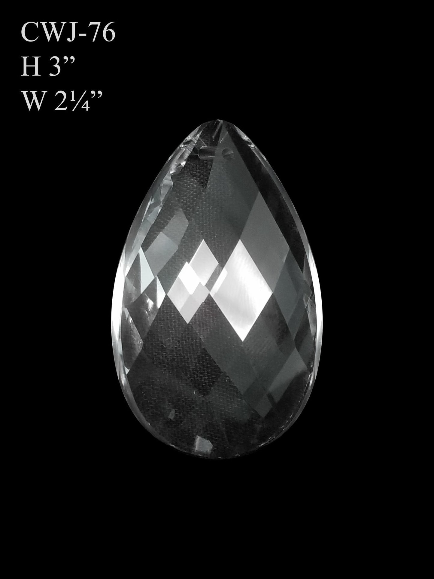 CWJ-76 - Flat Teardrop (L) Glass Pendant Suncatcher