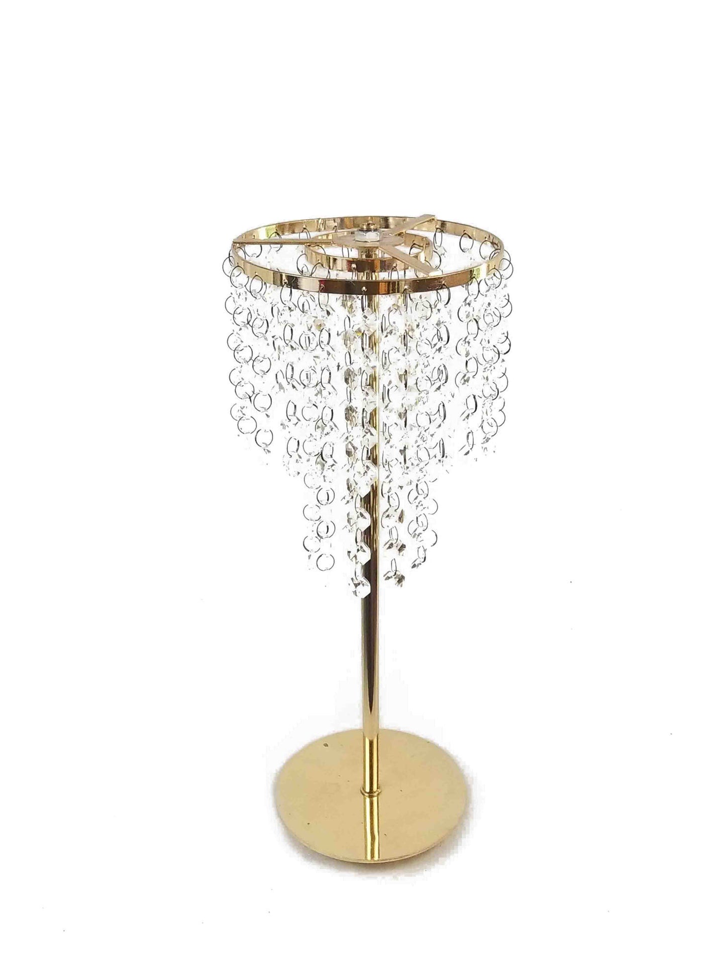 CH043 - Gold 19 Crystal Chain Flower Diamond Pendant Chandelier Stand 22"/17"