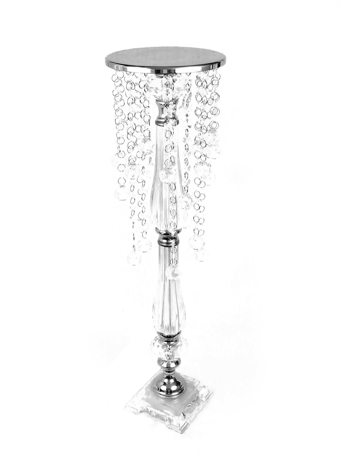 LYH-70 - Acrylic and Metal Flower Stand with Crystal Chain Chandelier 28"