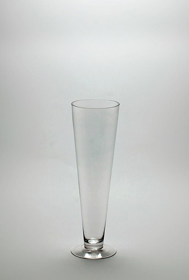 TP0516 - Clear Heavy Duty Trumpet Glass Vase 16"
