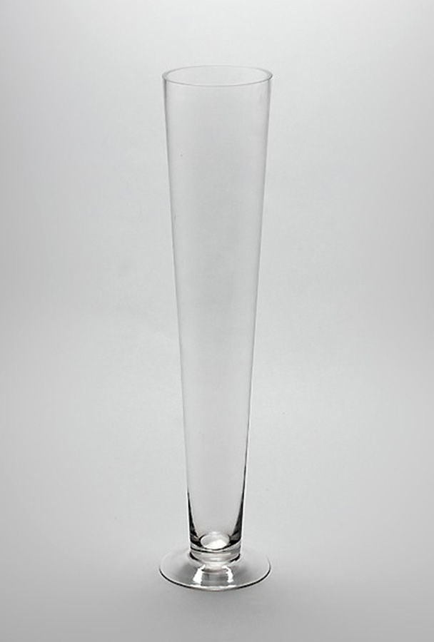 TP0524 - Clear Heavy Duty Trumpet Glass Vase 24"