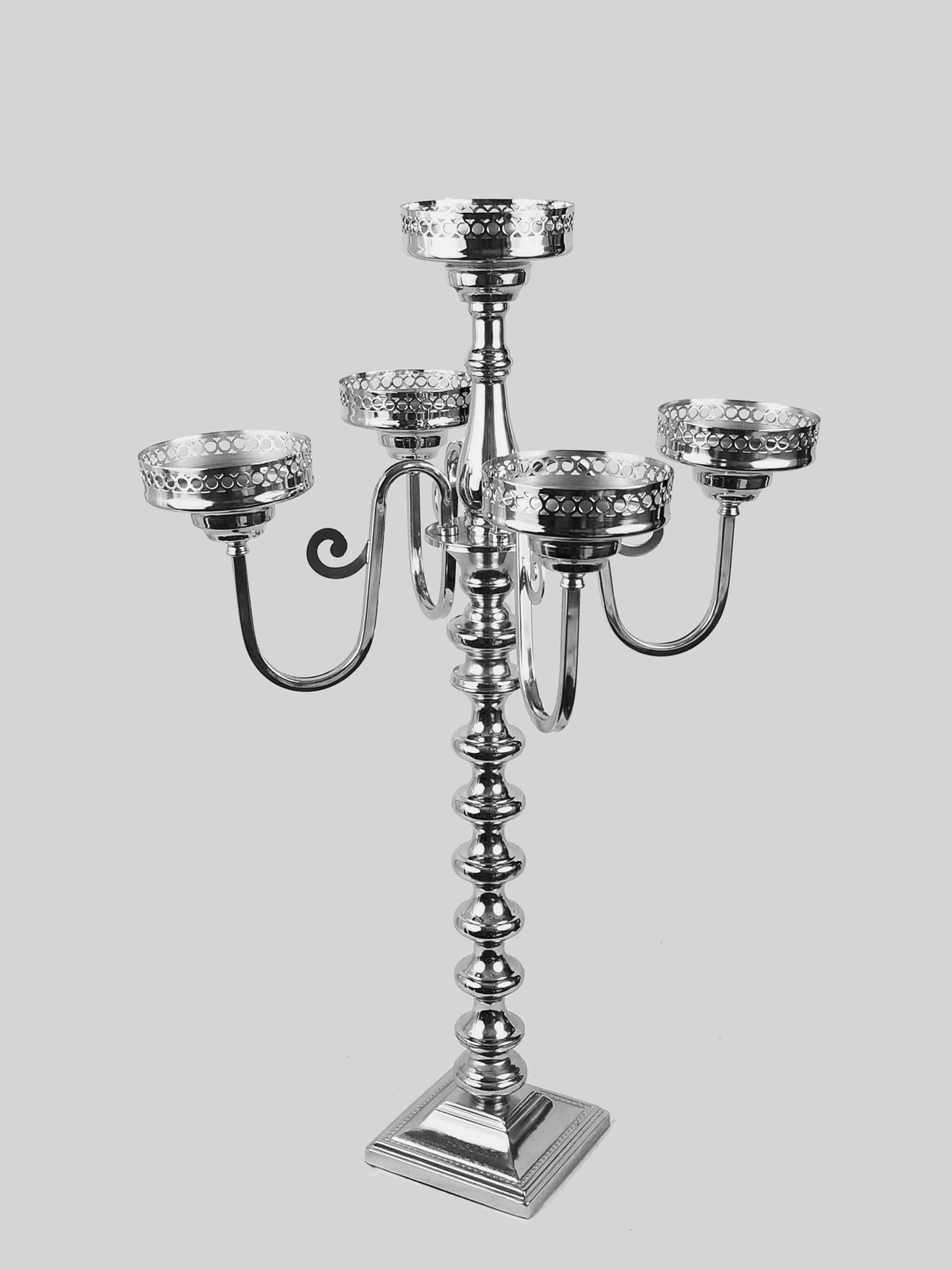 CCH0468 - Gold Metal Candelabra 4 Arms and 1 Center Candle Holder