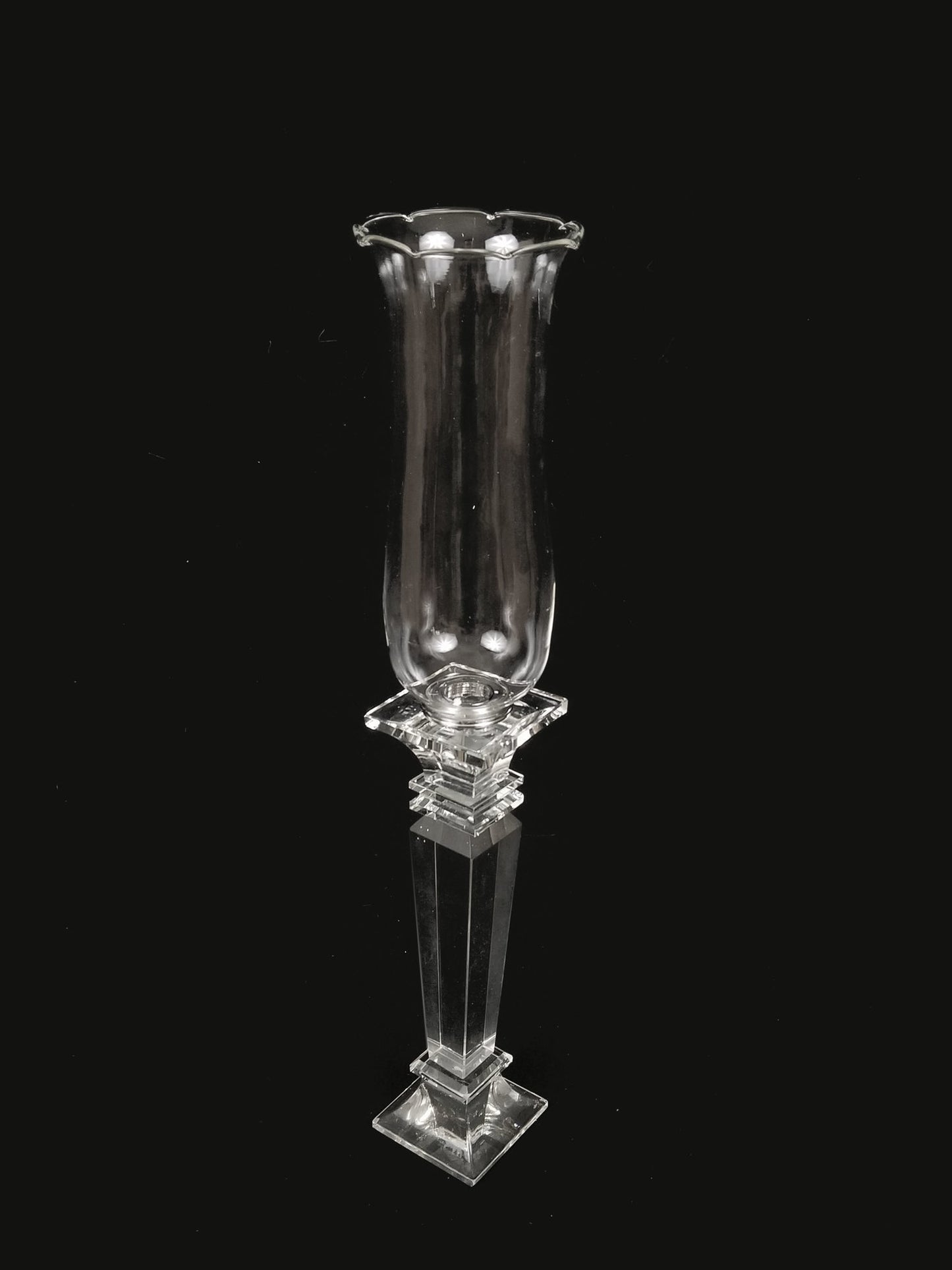 CCH0236-L - Hurricane Taper Crystal Glass Candle Holder 19"