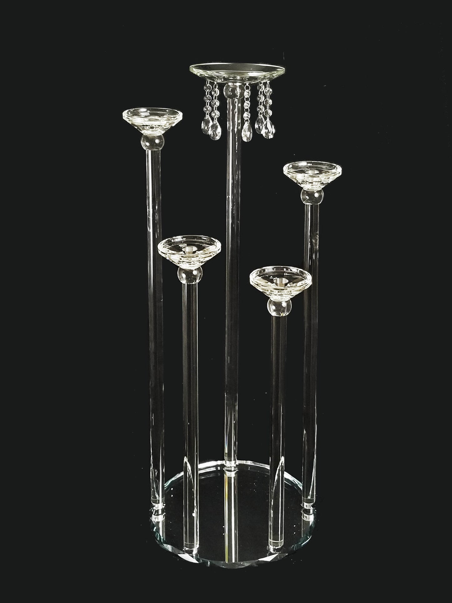 CCH6667 - 5 heads Candle Holders 4 Candlestick Holders 1 Flower Riser Wedding Table Centerpiece 32"