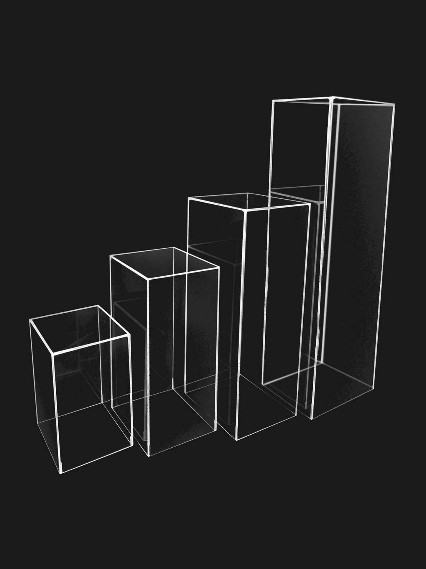 Acrylic Cake Pillar Set of 4 Clear