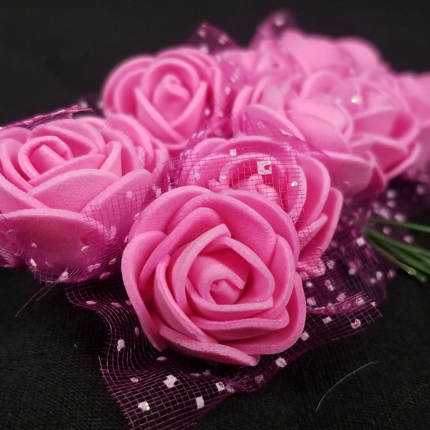 PE001 - 144Pcs Mini Artificial Flowers Foam Rose Heads 3/4" each