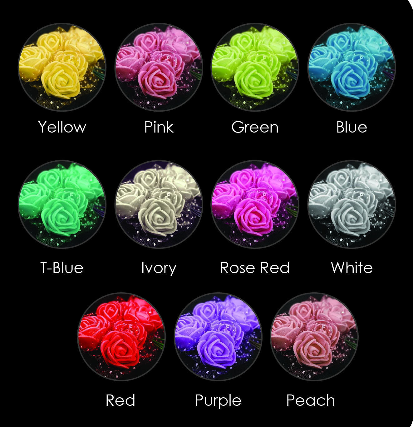 PE001 - 144Pcs Mini Artificial Flowers Foam Rose Heads 3/4" each