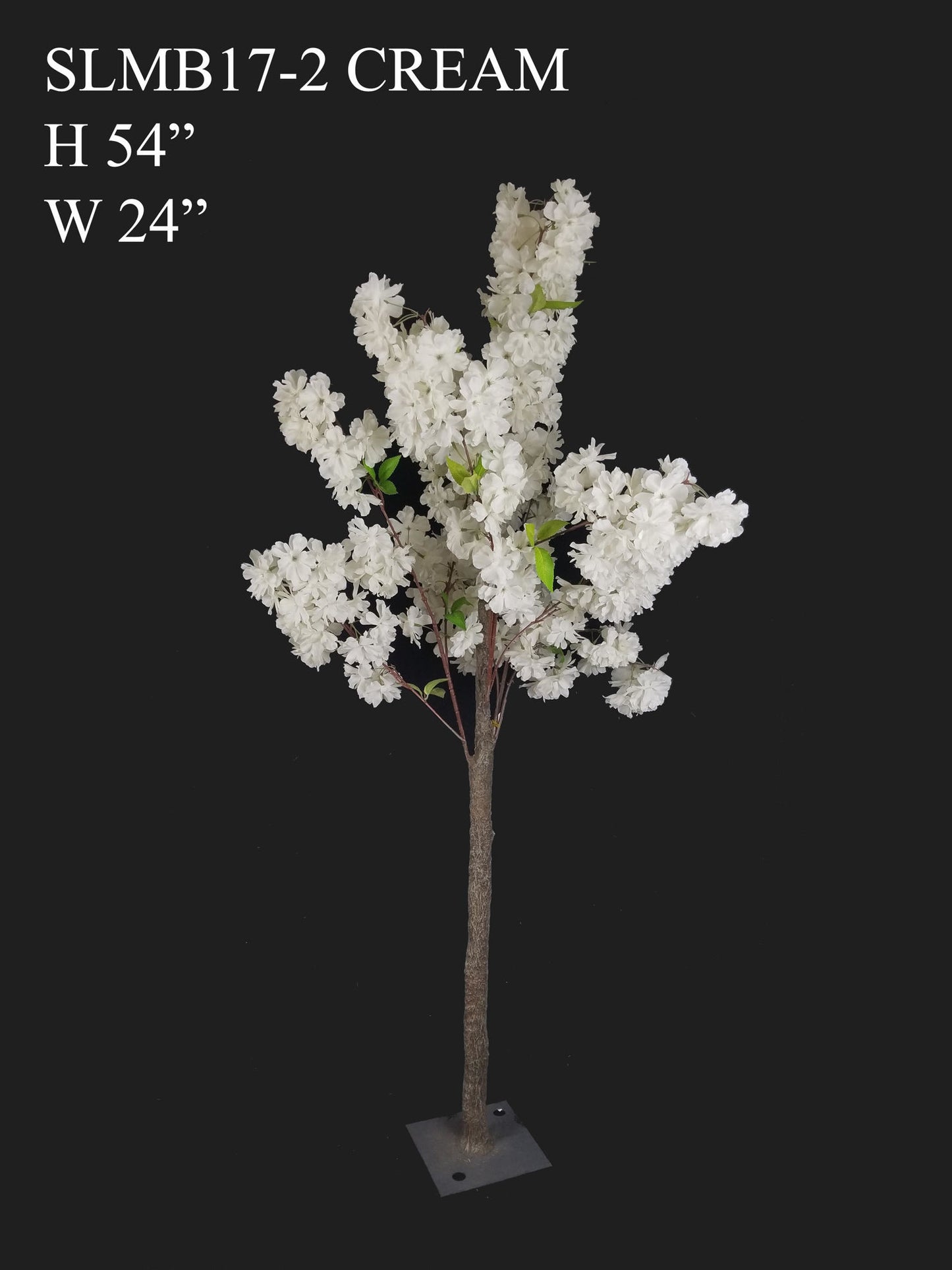 SLMB17-2 Cream Tall Artificial Cherry Bloom Tabletop Centerpieces Tree 54"