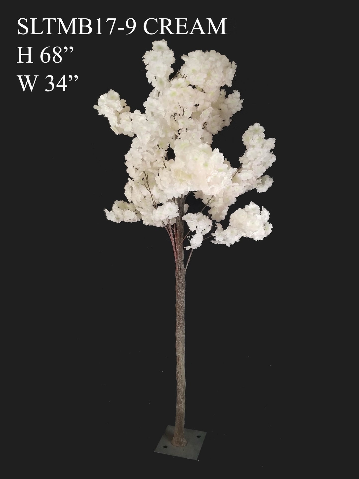 SLTMB17-9 Cream Tall Artificial Cherry Bloom Tabletop Centerpieces Tree 68"