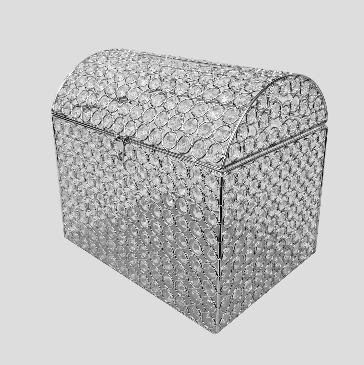 HBX-30 Silver - Real Crystal Beaded Card, Money, Donation Box 12"