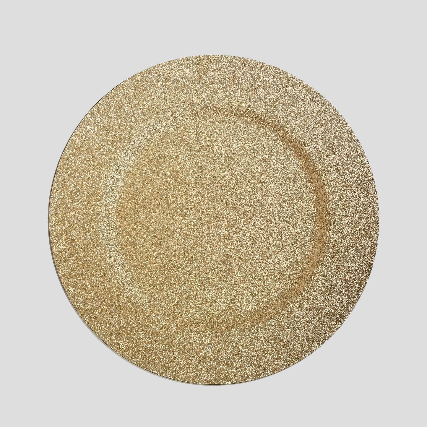 19029 GD - 13" Gold Round Gold Glitter Acrylic Plastic Charger Plates