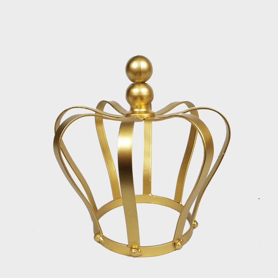 PF0136 GD - 8" Matte Gold Metal Royal Crown