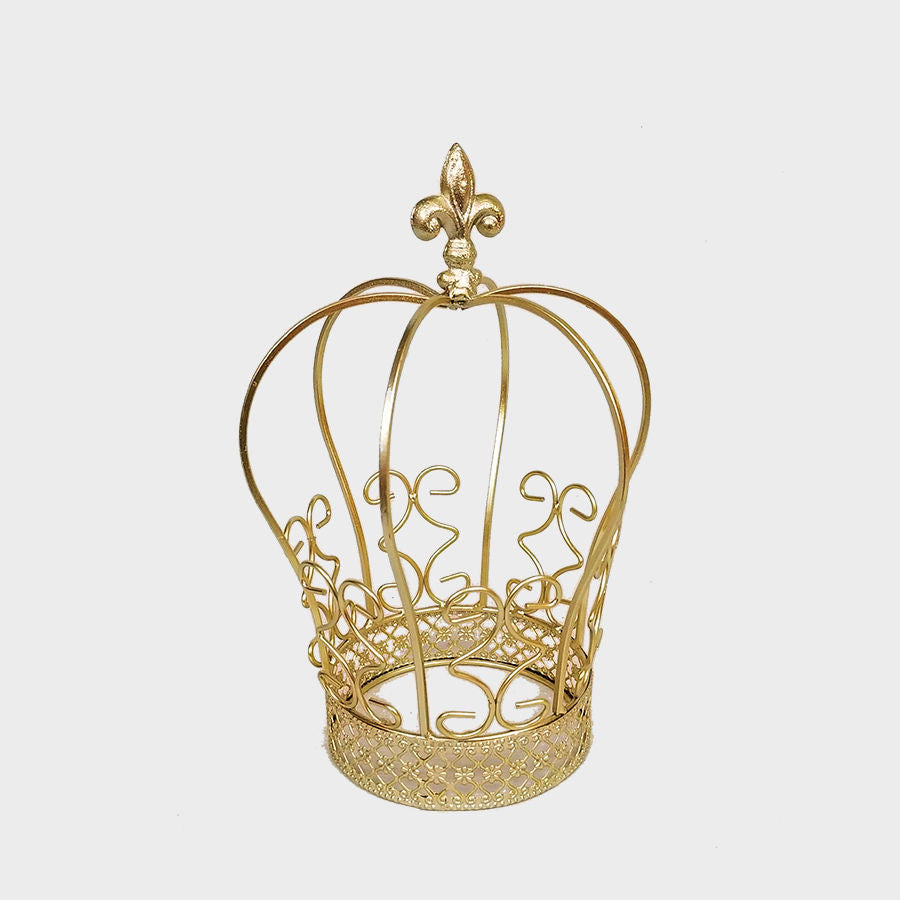 WIRE9-S GD - 9" Small Gold Wire Crown Decoration Topper