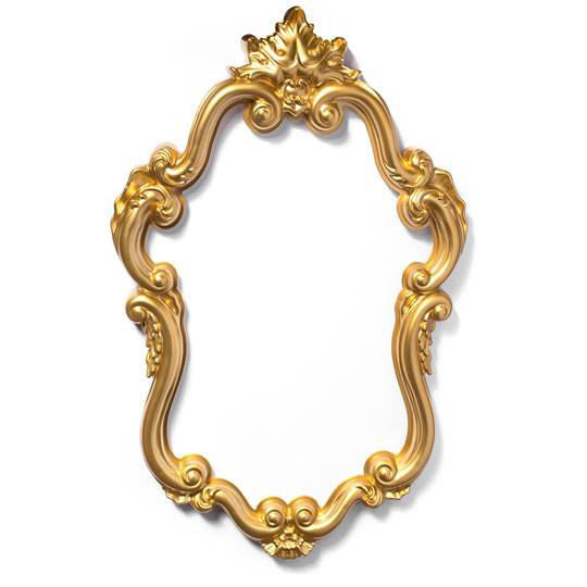 PF1512 - Gold Plastic Wavy Frame Photo Prop Set