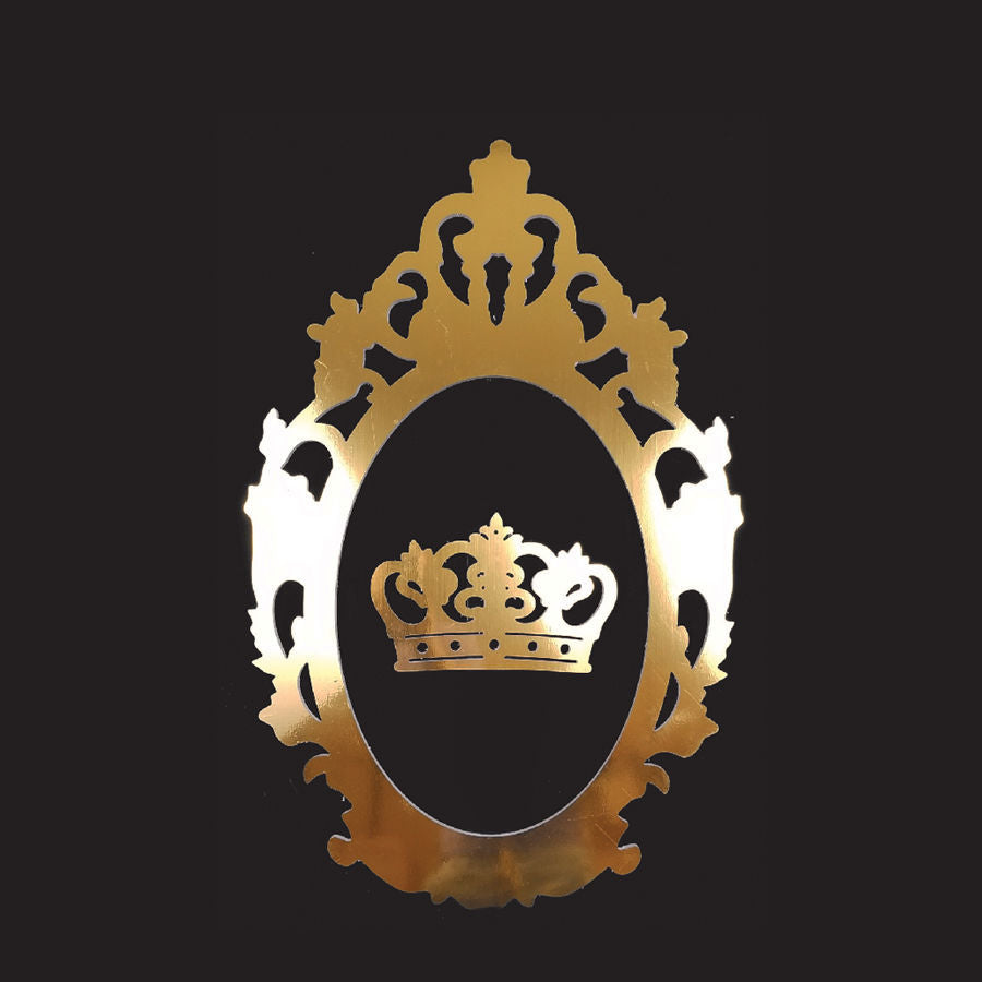 PF80+C GD - 31" Gold Oval Cutout PVC Foam-board Frame With Crown