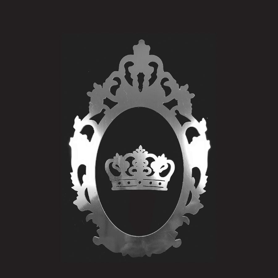PF80+C SL - 31" Silver Oval Cutout PVC Foam-board Frame With Crown