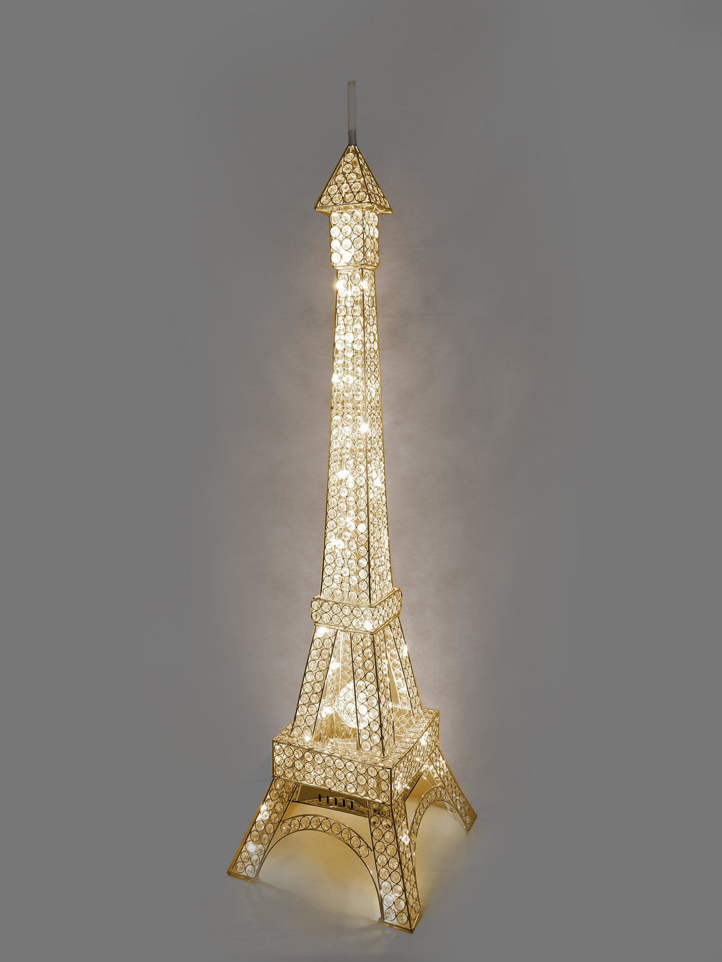 WFT-2099-GD - Gold Crystal Beaded Eiffel Tower Centerpiece, Floor Decor 52"