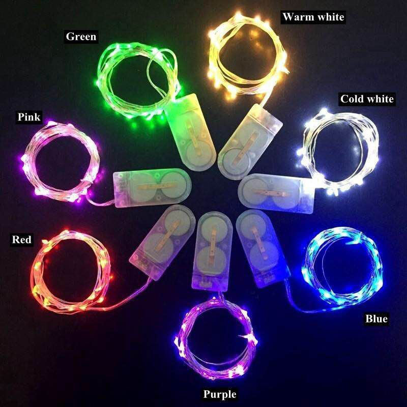 LED007 RGB - 1 Dozen 90" RGB Starry String Lights Battery Operated with 20 Micro Bright LEDs