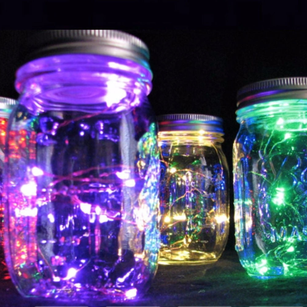 LED007 RGB - 1 Dozen 90" RGB Starry String Lights Battery Operated with 20 Micro Bright LEDs