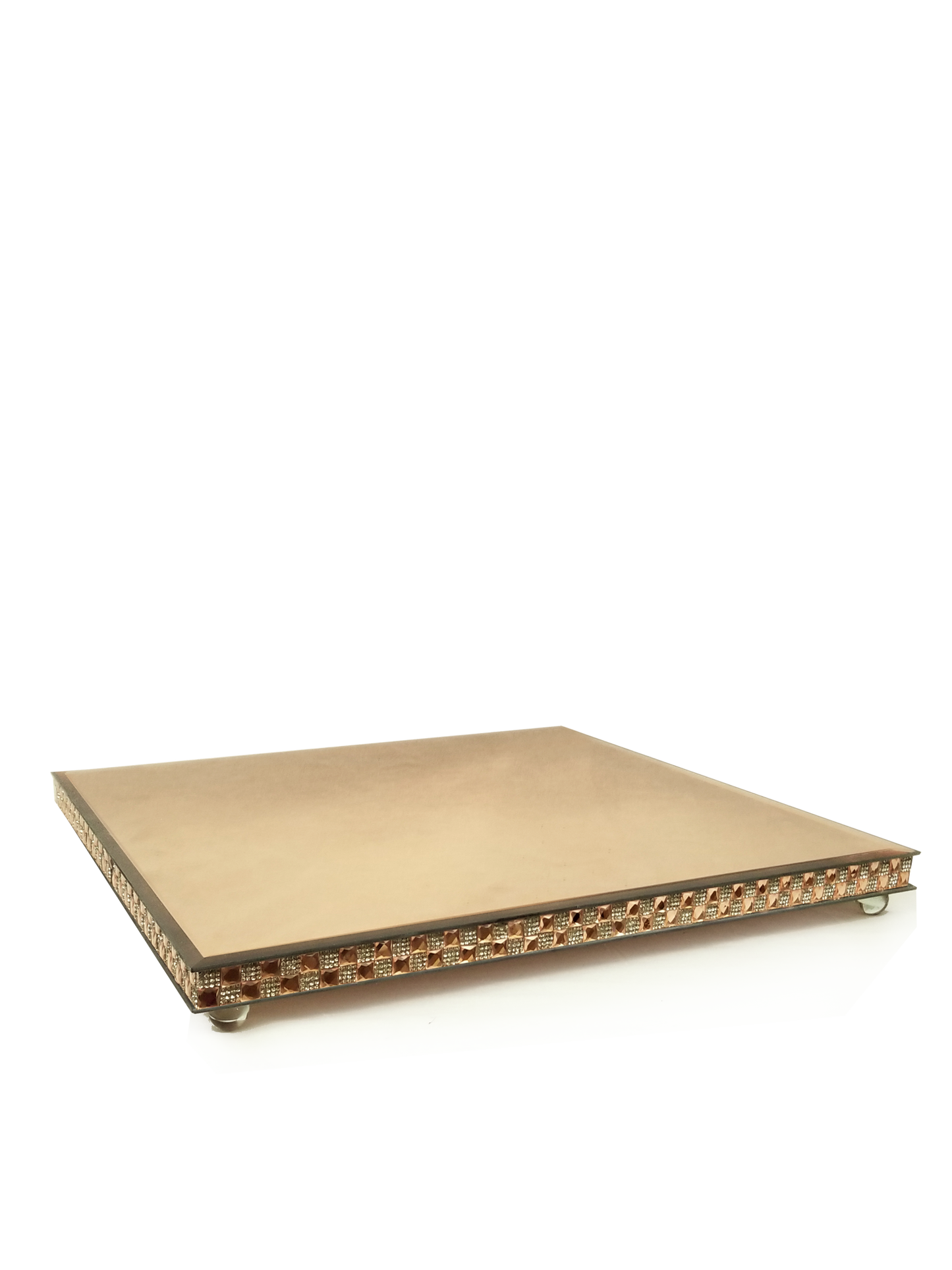 146639 GD - Gold Square Mirror Cake Stand 20"