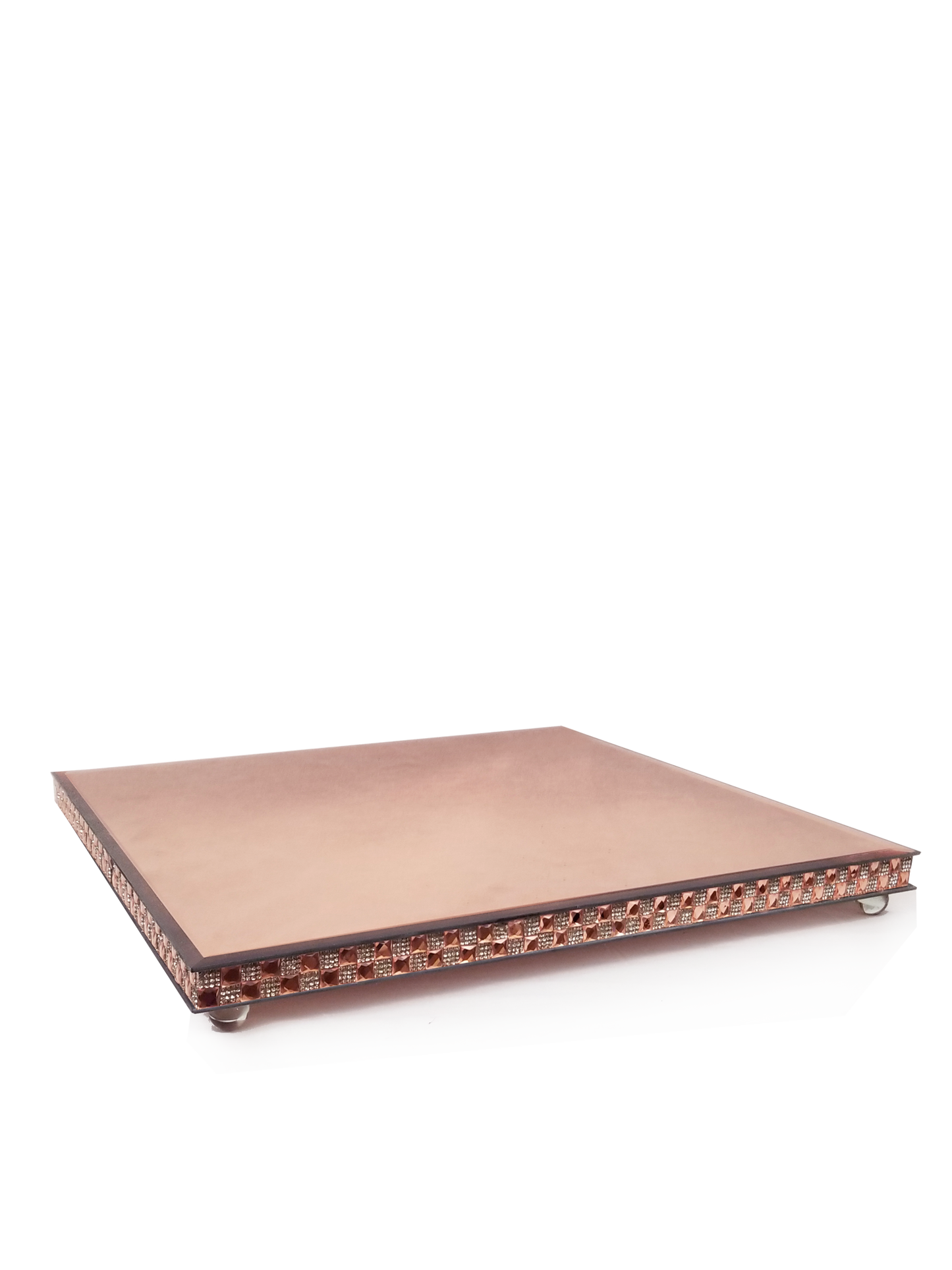 146639 RGD - Gold Square Mirror Cake Stand 20"