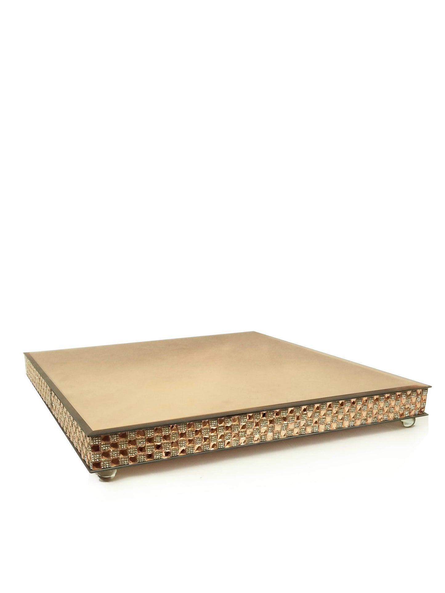 1711204SQ GD - Gold Square Mirror Cake Stand 20"
