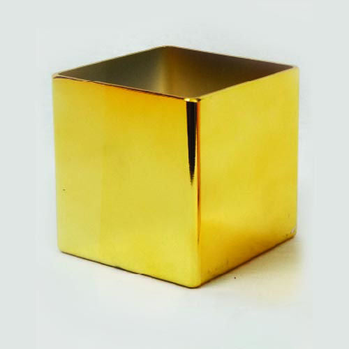 ASQ5 GD - 4.5" Gold Square Acrylic Decorative Vase