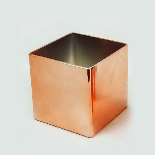 ASQ4 RGD - 4" Rose Gold Square Acrylic Decorative Vase