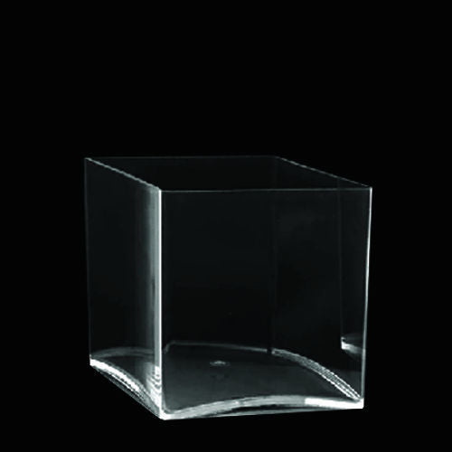ASQ555 - 5" Clear Square Acrylic Decorative Vase
