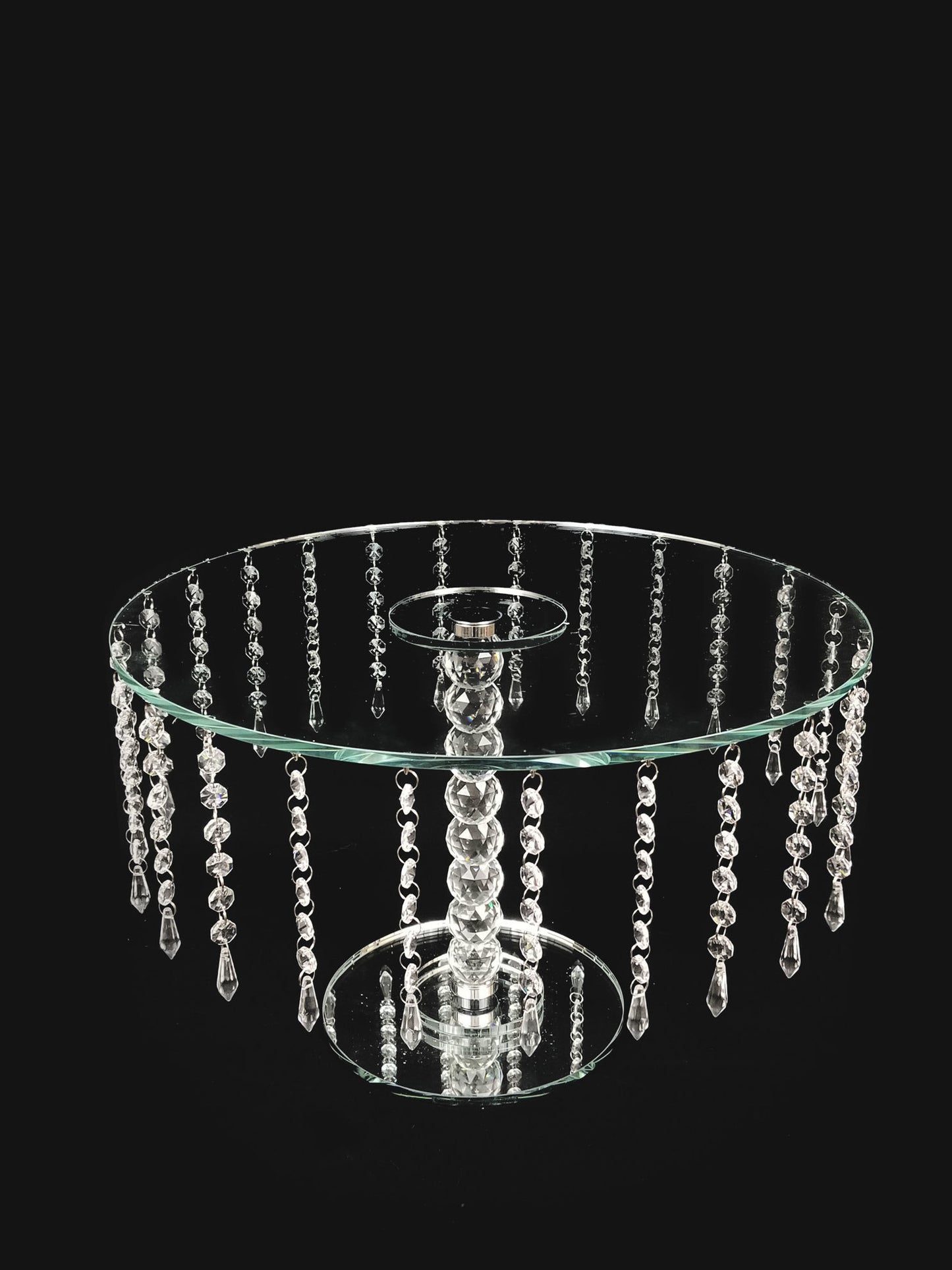 CS074B - 12" Tall Round Crystal Stand