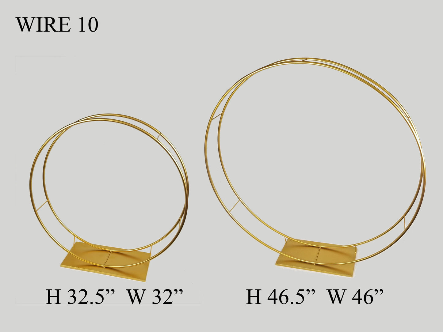 WIRE 10 - 46" Double Hoop Metallic Gold Flower Wreath