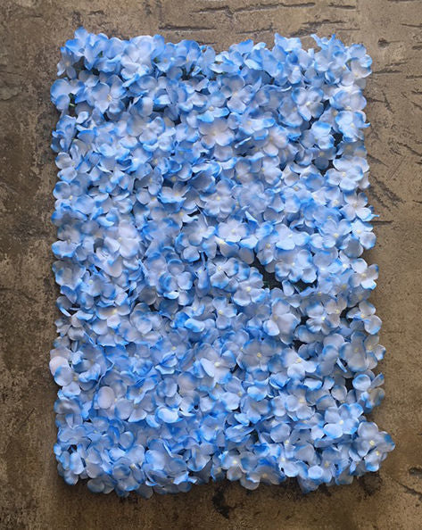 FL4060-2 -Blue Silk Hydrangea Flower Wall Mat Panel 24"