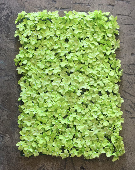 FL4060-2 - Green Silk Hydrangea Flower Wall Mat Panel 24"