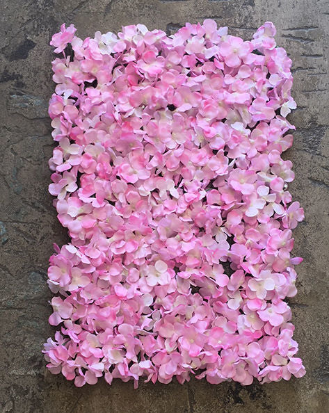 FL4060-2 - Light Pink Silk Hydrangea Flower Wall Mat Panel 24"