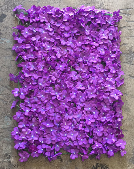FL4060-2 - Purple Silk Hydrangea Flower Wall Mat Panel 24"
