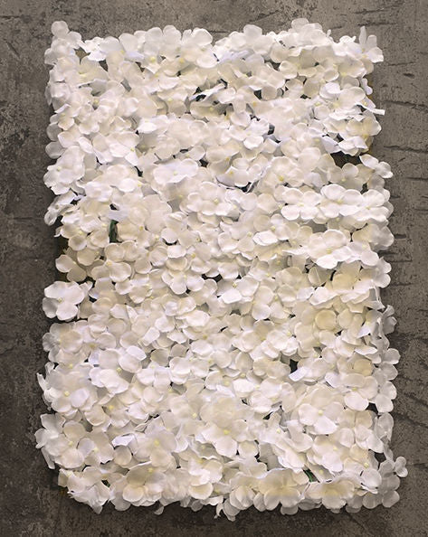 FL4060-2 - Ivory Silk Hydrangea Flower Wall Mat Panel 24"