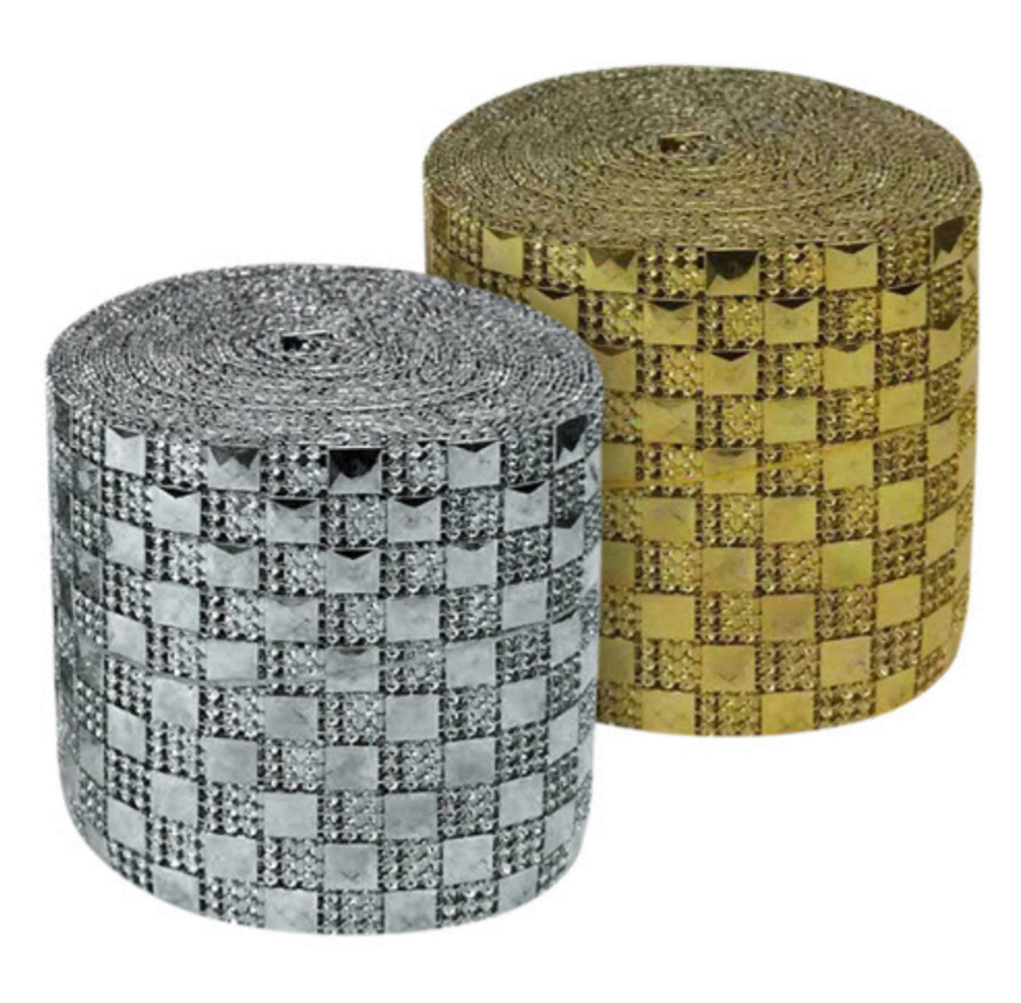 8011 L - 5" x 10 Yards Diamond and Square Style Ribbon Wrap Roll