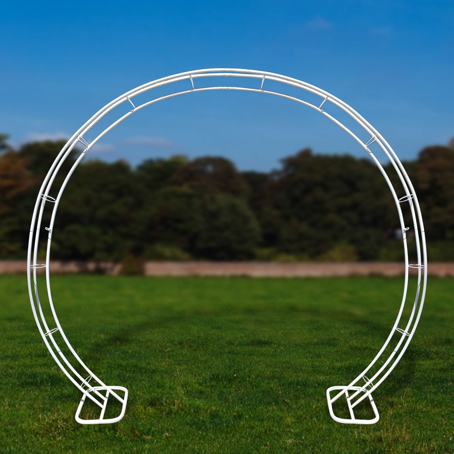 GM-01 - 83" White Metal Round Wedding Arch