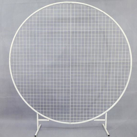 GM02- White - 6' White Metal Backdrop Wedding Arch with Mesh