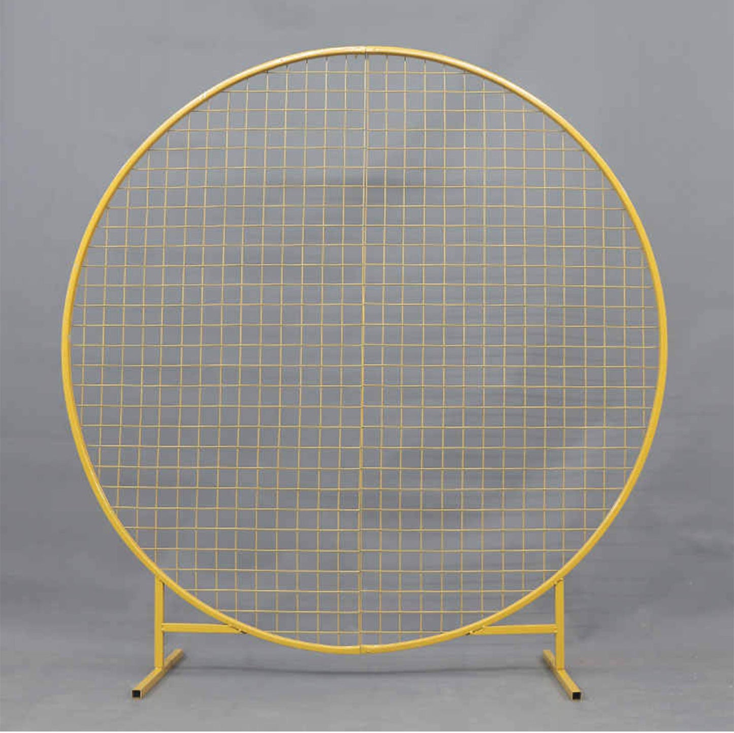 GM02- Gold - 6' White Metal Backdrop Wedding Arch with Mesh