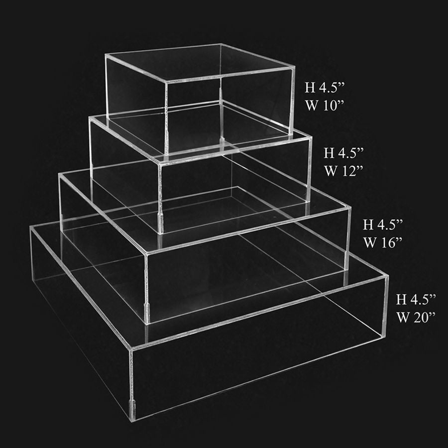 Clear Set of 4 Acrylic Cake Stand Base