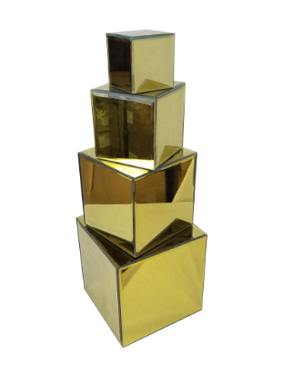 Picture of MRD-3458 Gd - Gold Mirror Cube Set of 4