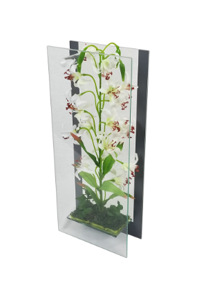 Picture of MRD-3463 - 15" Standing Rectangle Mirror Decor with Artificial Plant