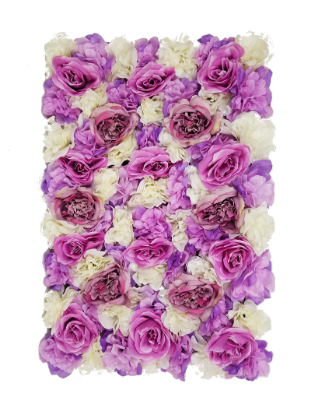 Picture of FL4060-1 - Purple+Red Silk Rose & Hydrangea Flower Wall Mat Panel 24"