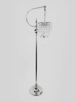 Picture of CH5464 Silver - Tall Hanging Candle Holder with Crystal Pendant 46"