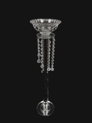 Picture of CH8153-L - Premium Glass Crystal Pillar Candle and Flower Holder 26.5"