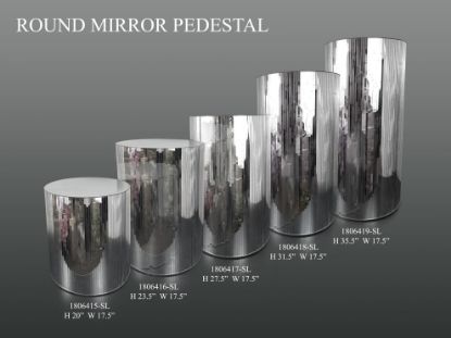 Picture of Mirrored Cylindrical Column/Pedestal Silver